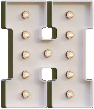 Marquee Letter H Light-Up LED Rental Dubai