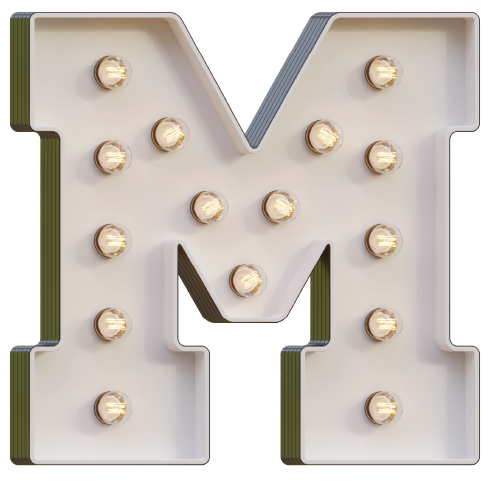 Marquee Letter M Light-Up LED Rental Dubai