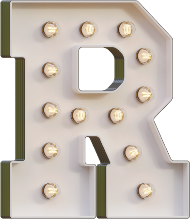 Marquee Letter R Light-Up LED Rental Dubai