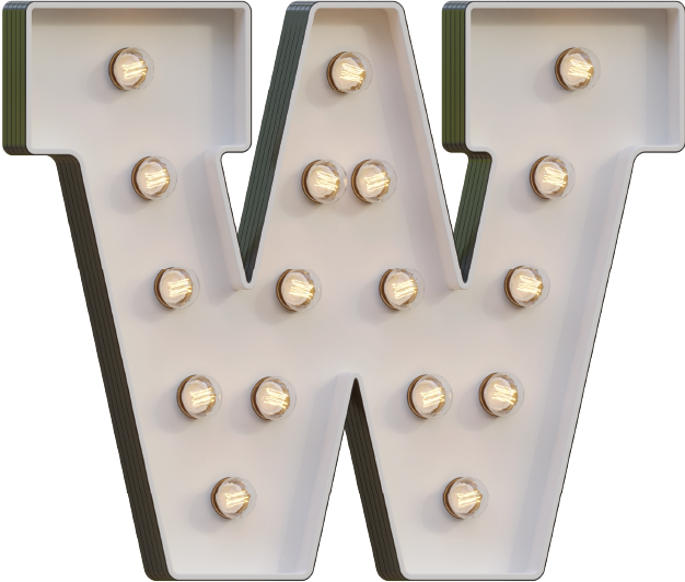 Marquee Letter W Light-Up LED Rental Dubai
